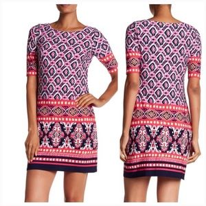 Eliza J Geometric Shift Dress Short Sleeves Size 6